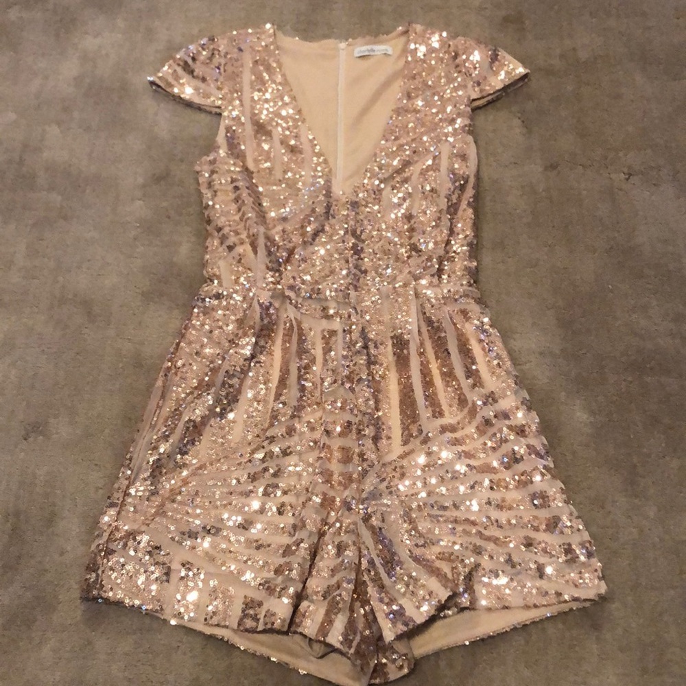 XS Gold sequin romper